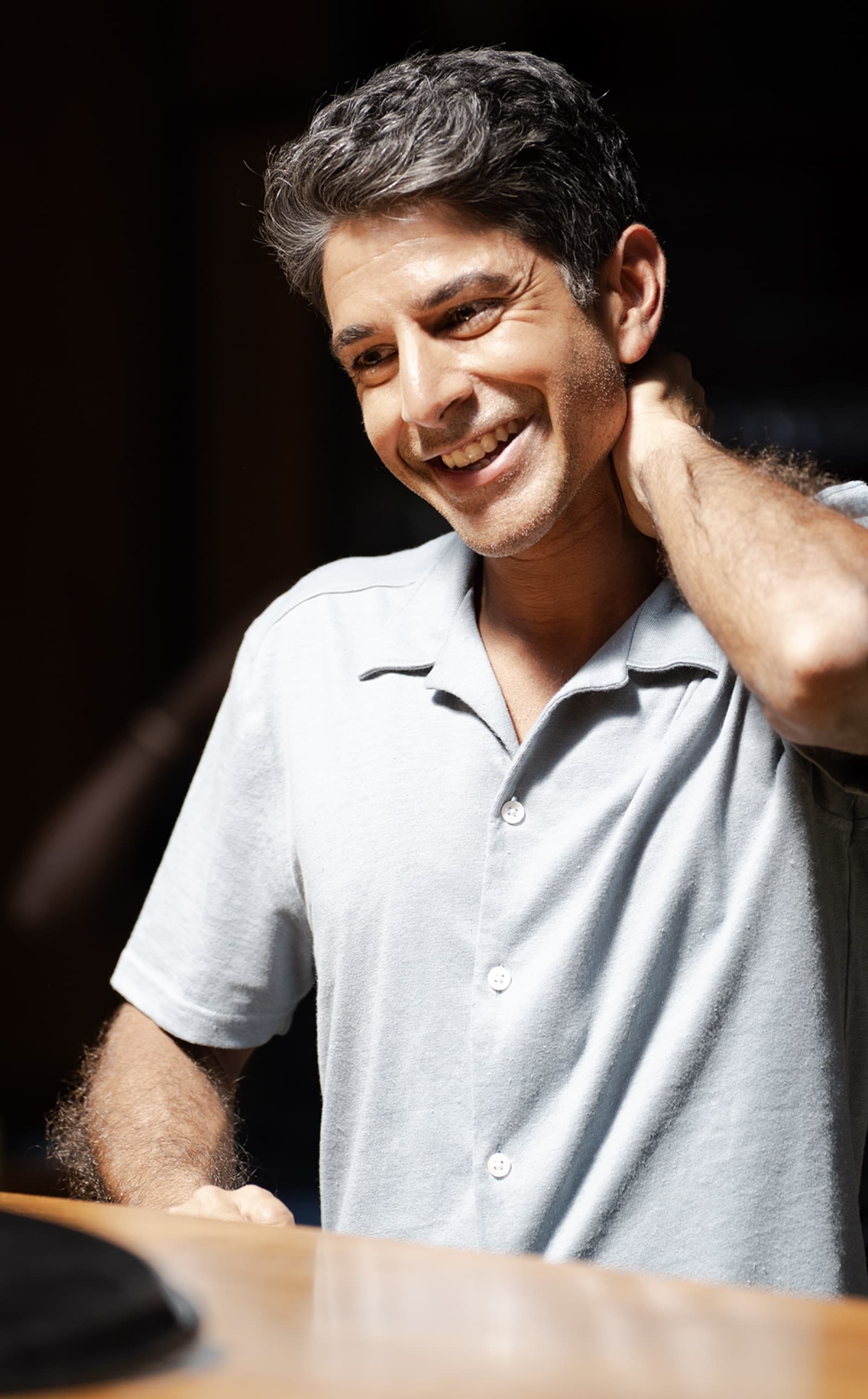 On set with David