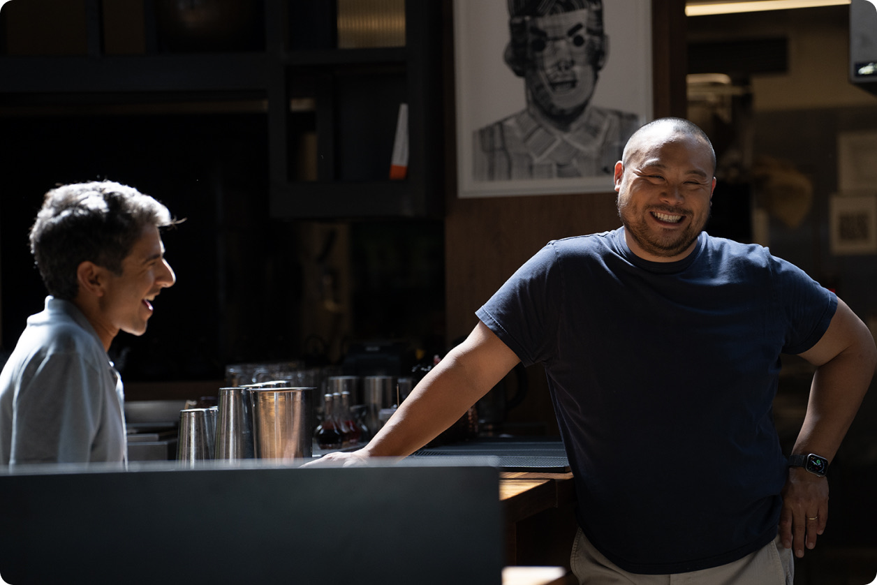 Business Class — on set